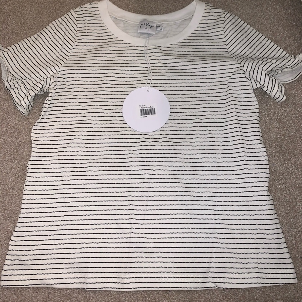 princess polly white & black stripped shirt